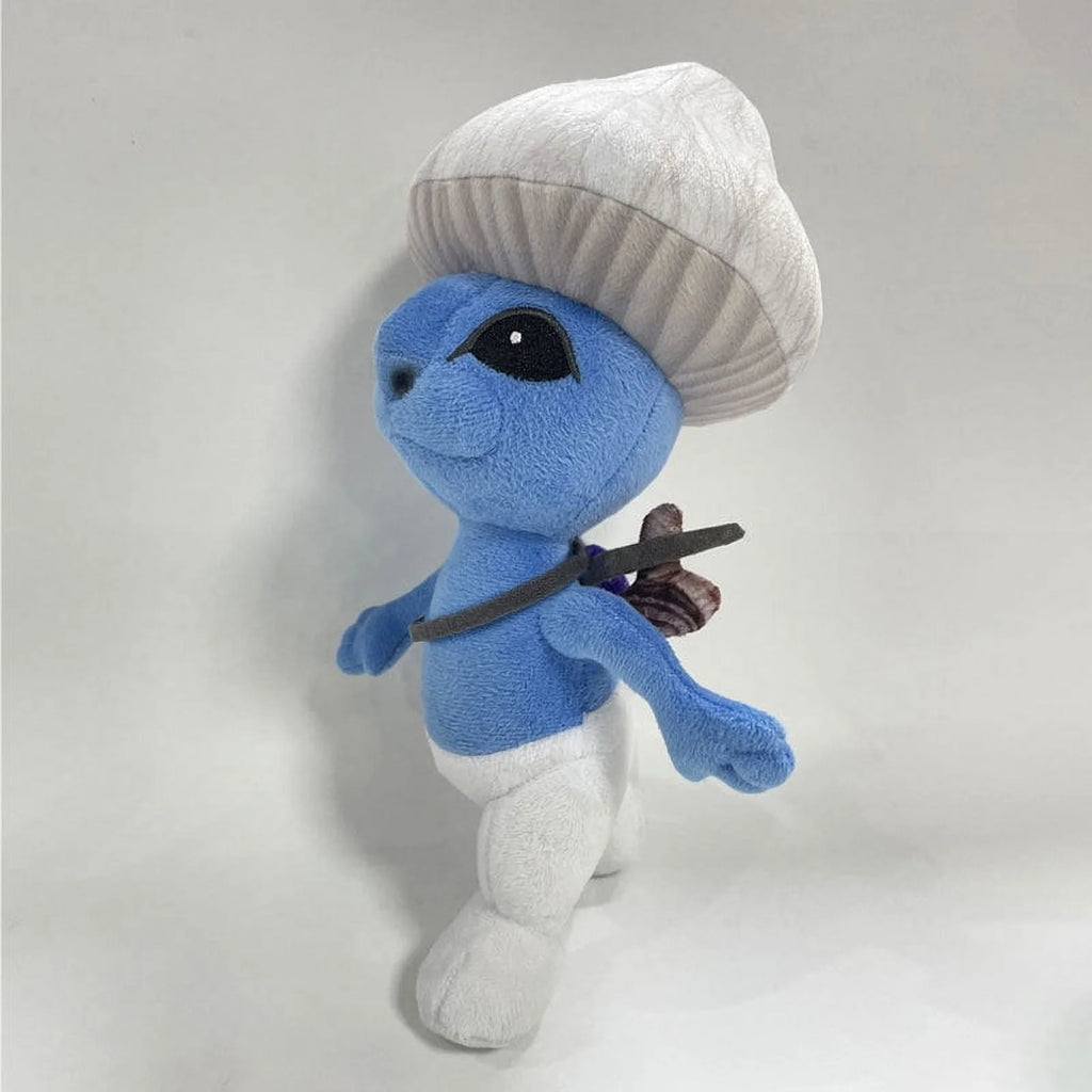 Blue Mushroom Cat Plush Toy 10'' Stuffed Animal Plushie Doll F5894