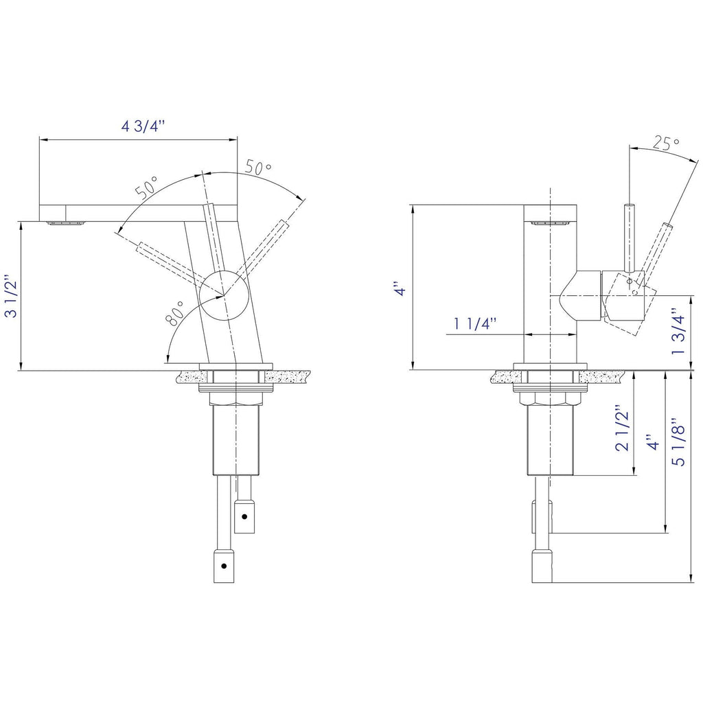 Polished Stainless Steel Bathroom Faucet I439