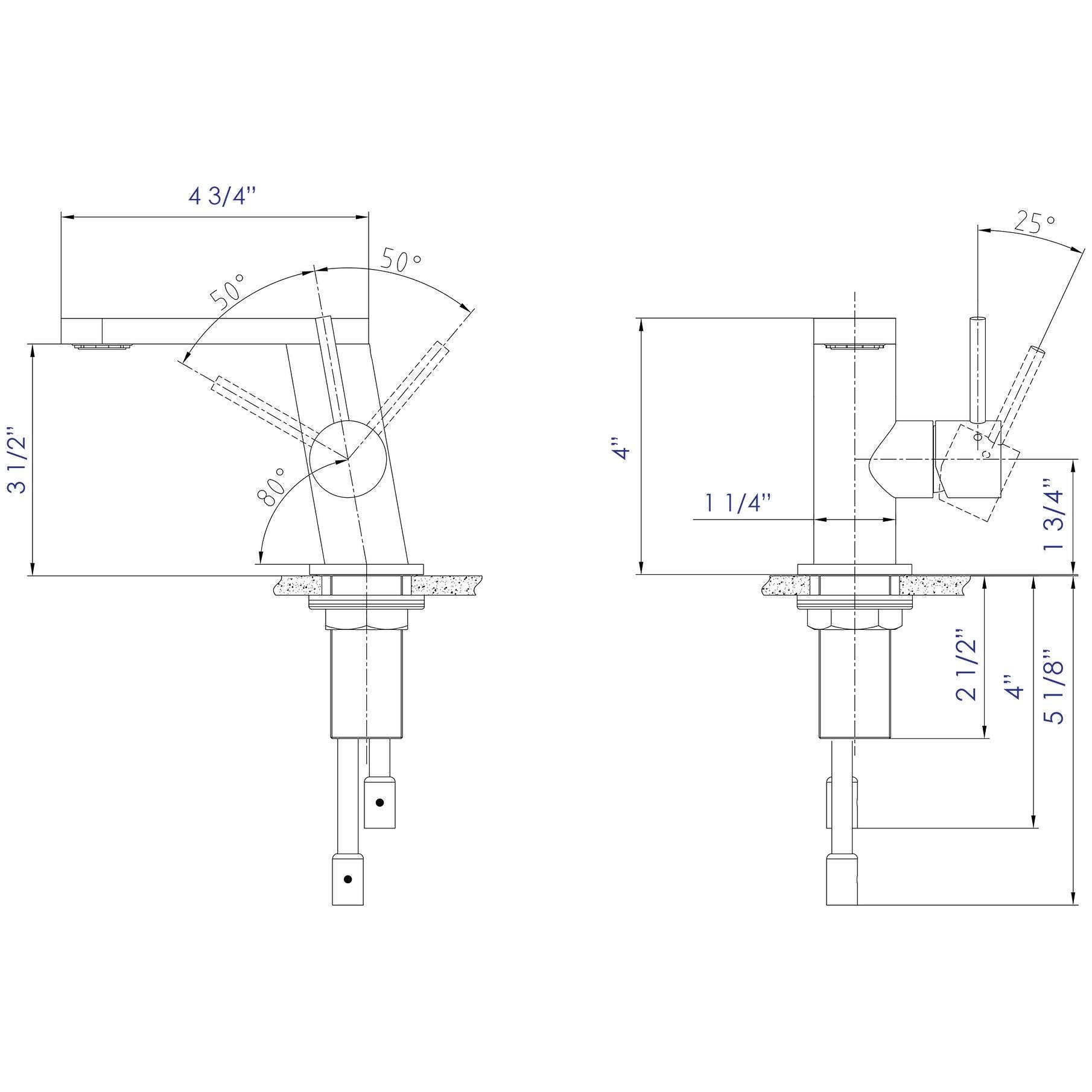 Polished Stainless Steel Bathroom Faucet I439