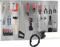 4-Feet Metal Pegboard Tool Organizer Kit with Galvanized Toolboard and Black Accessories U1956