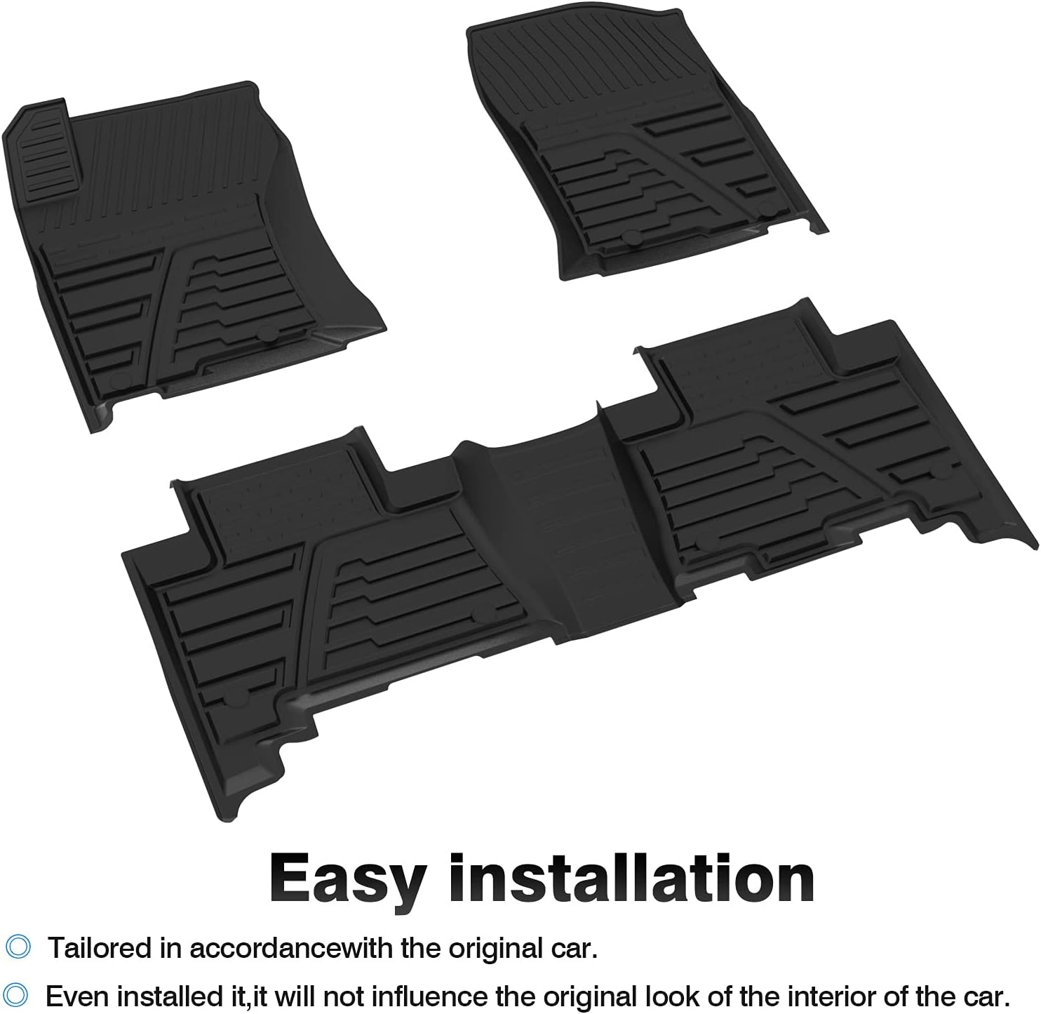 Custom Fit All-Weather TPE Floor Mat Liners Front & Rear Row Full Set S276271