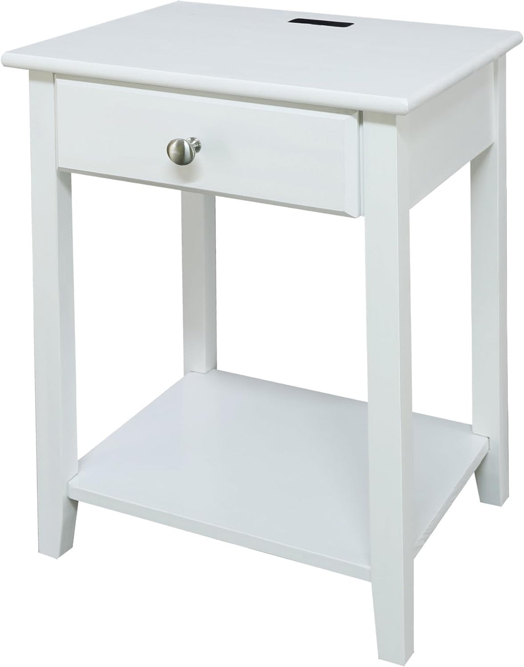 White Night Stand with USB Port V7661
