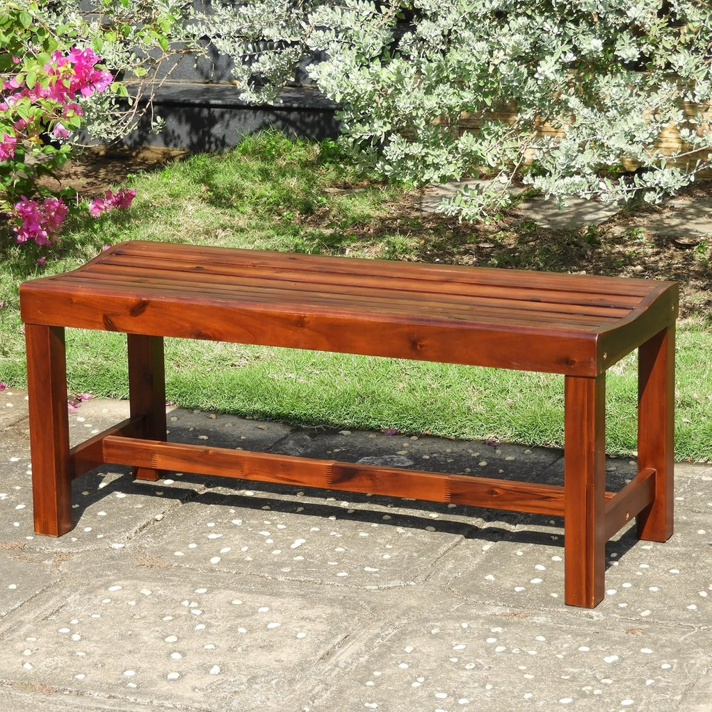 Acacia Americana 55-inch Backless Bench with Contoured Seat T54601