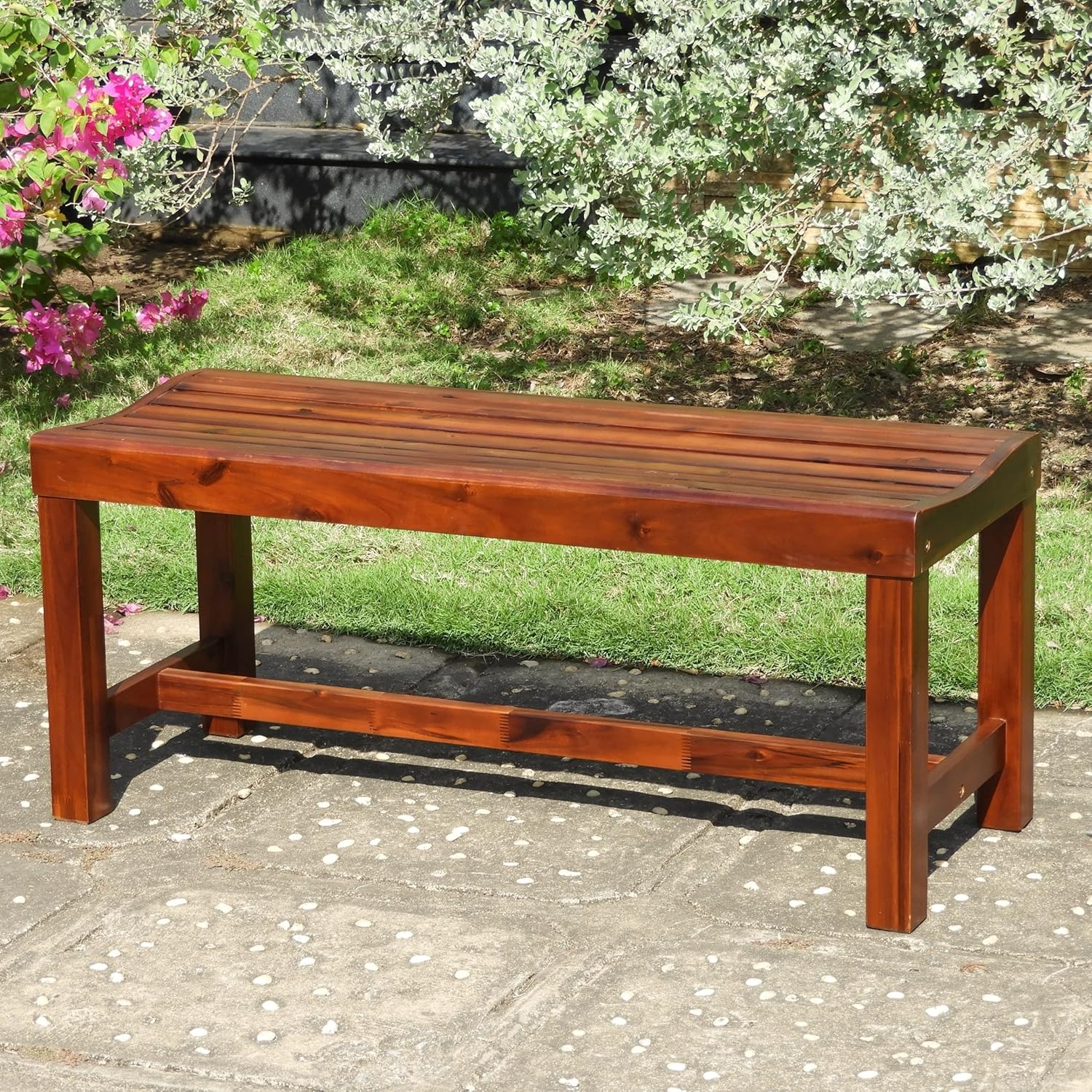 Acacia Americana 55-inch Backless Bench with Contoured Seat T54601