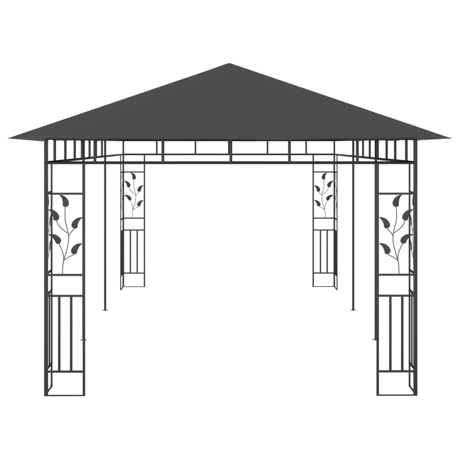 19.7'x9.8'x9' Anthracite Gazebo with Mosquito Net L7591