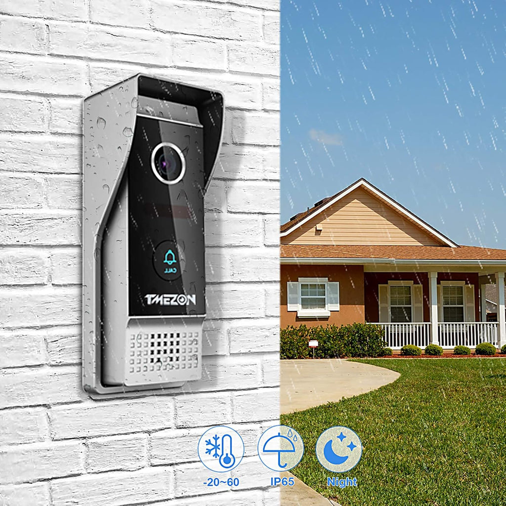 Wireless WIFI Video Door Phone IP Doorbell Intercom System with Camera 7 Inch Entry with 1x1080P Wired Camera Night Vision I3751