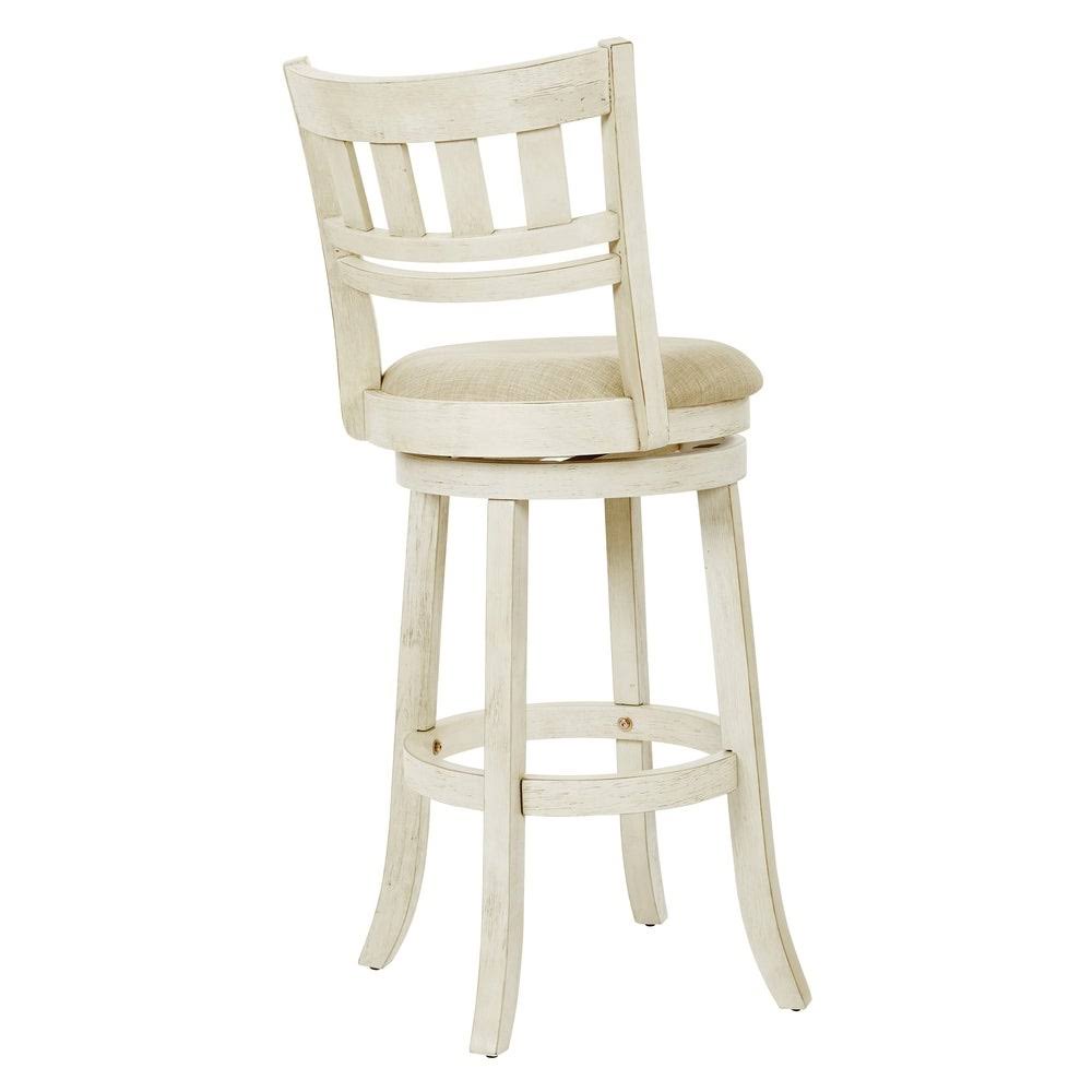 Burnt Brown Swivel Stool with Slatted Back X13038