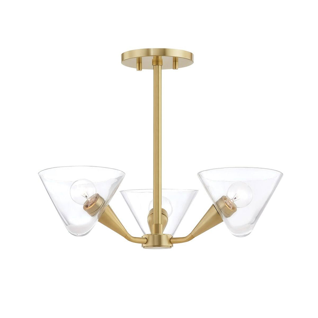 Polished Nickel 3 Light Semi Flush P370002