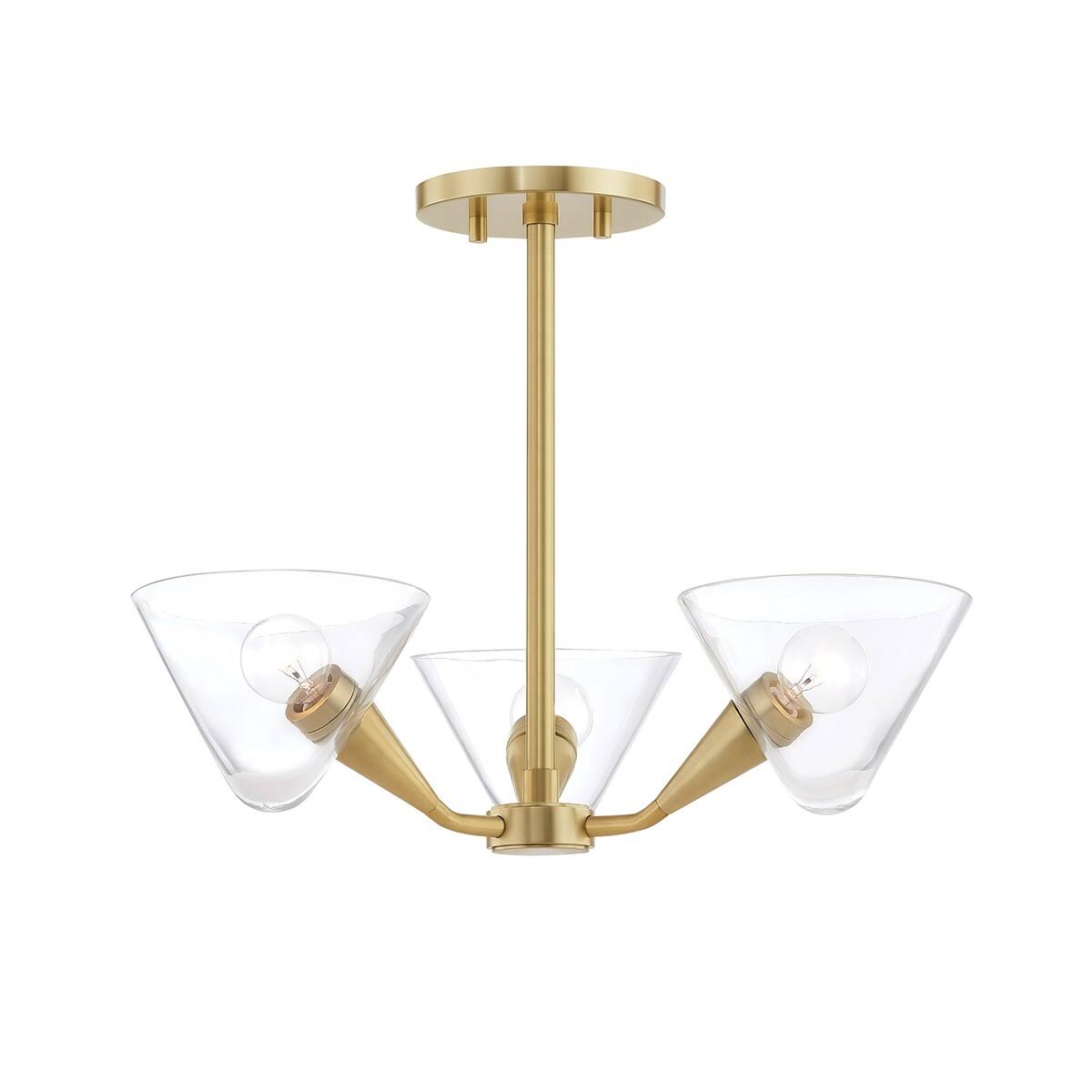 Polished Nickel 3 Light Semi Flush P370002