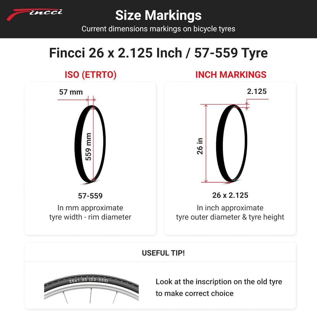 Pair 26 x 2.125 Inch 57-559 Foldable Tires for Mountain Bike Q243496