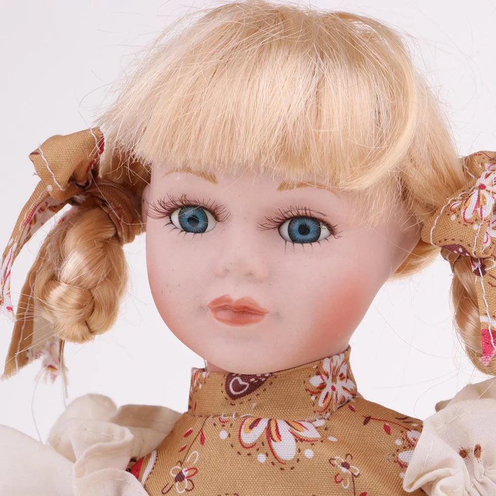30cm Porcelain Doll Girl Figures with Stand Q893