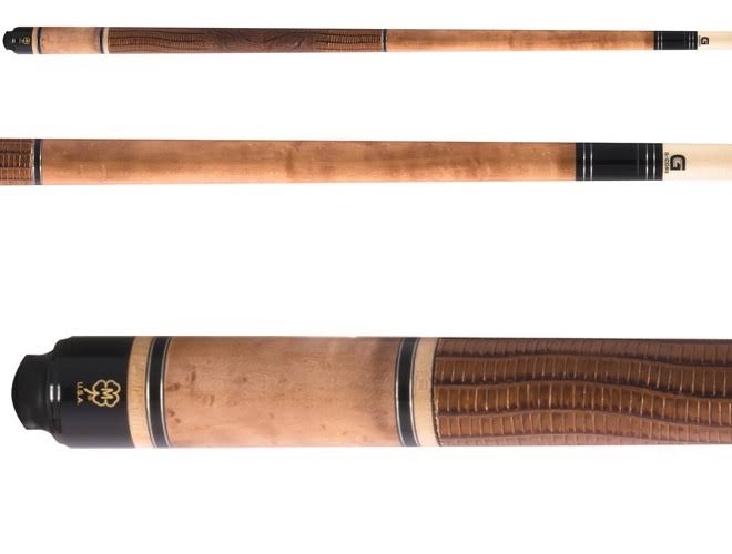 3/8x10 19 Ounce 13mm Lizard Embossed Brown Leather Cue V2377