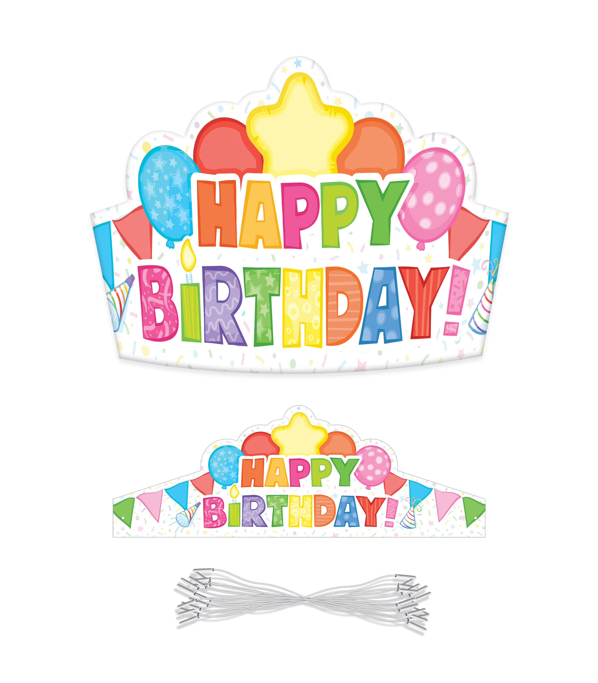 30 Birthday Crowns with 30 Elastic Bands P763462