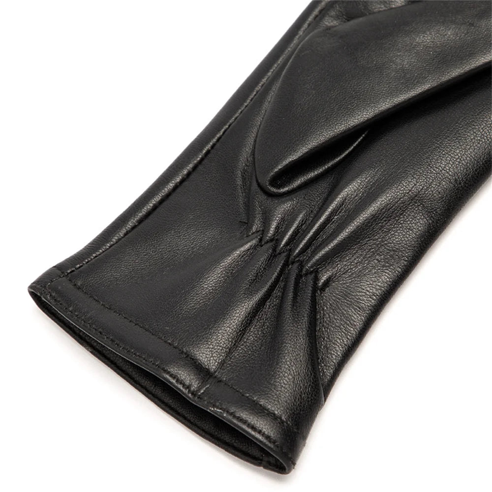 Single Leather Touch Screen Sheepskin Gloves E1166