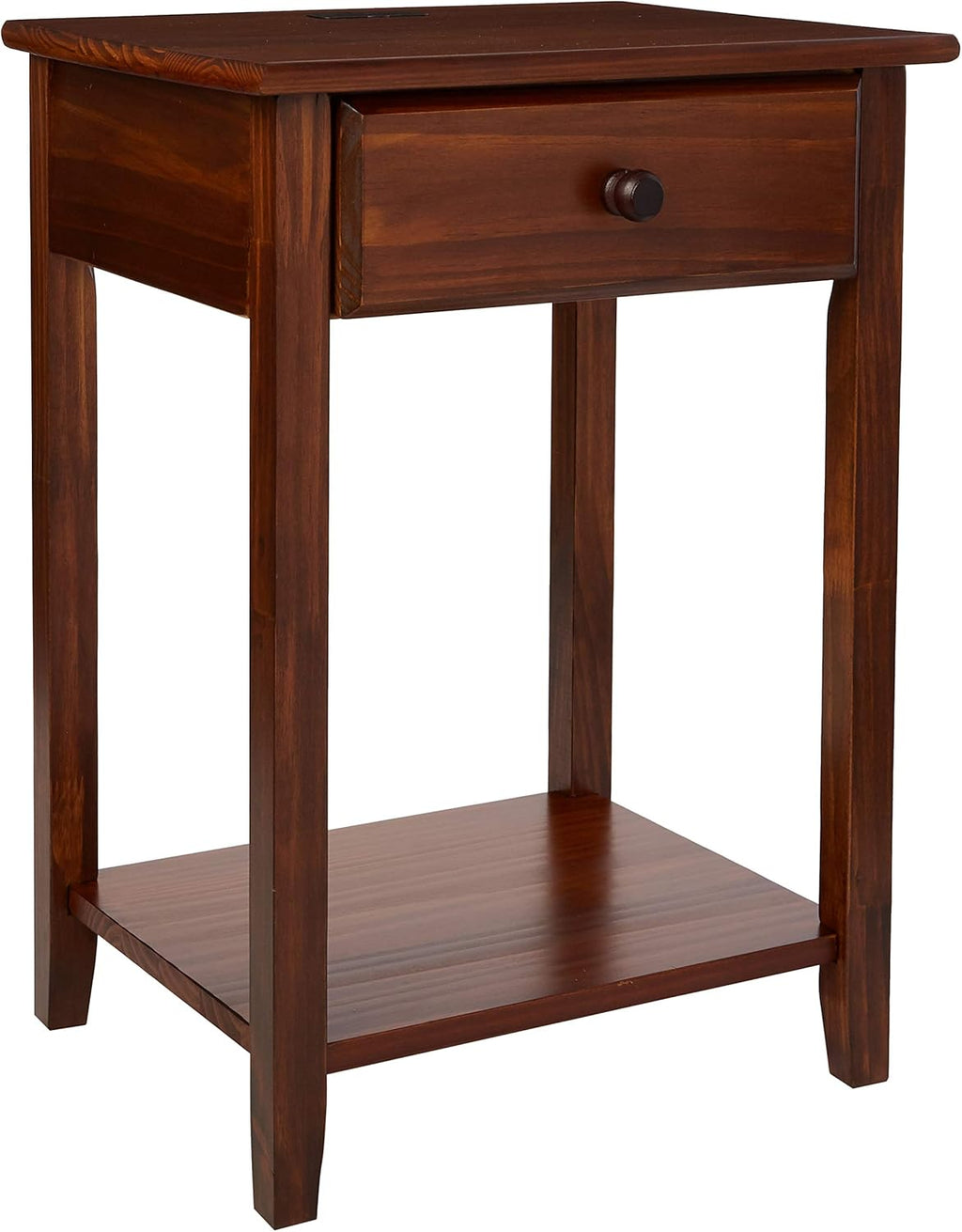 White Night Stand with USB Port V7661