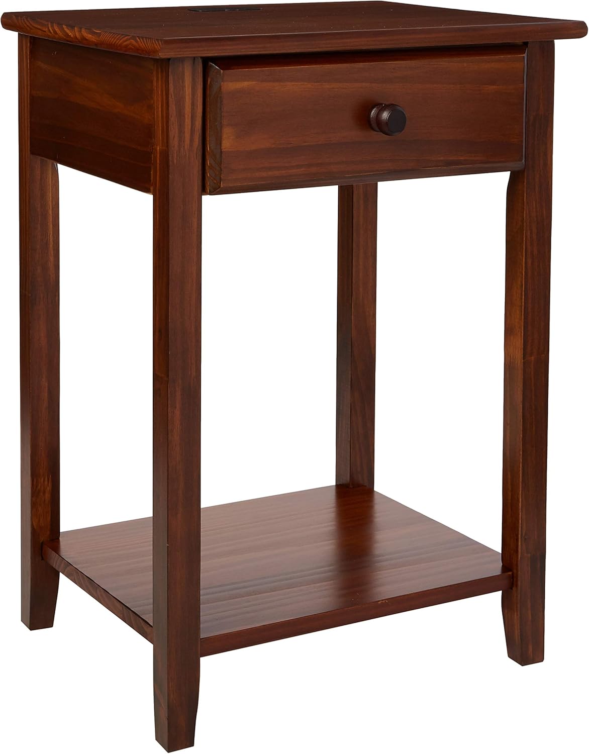 White Night Stand with USB Port V7661
