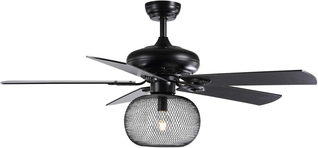 50 Inch Black Industrial Ceiling Fan with Remote Z2466