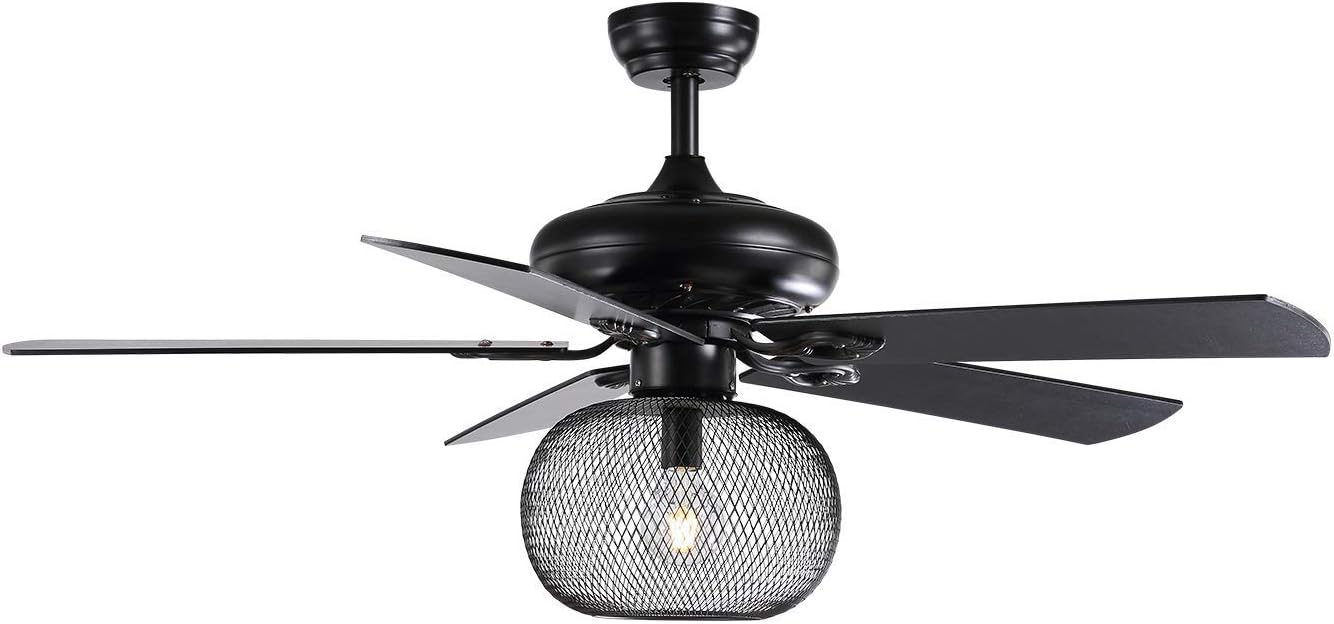 50 Inch Black Industrial Ceiling Fan with Remote Z2466