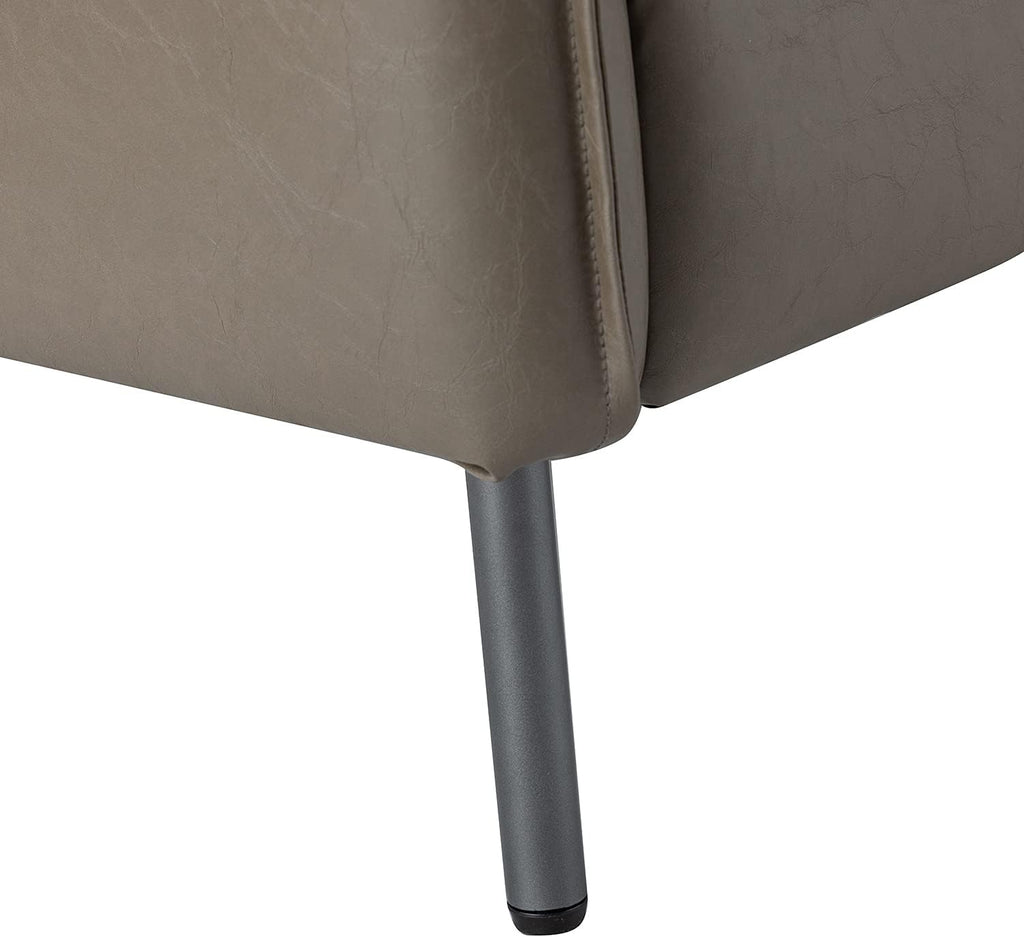 Grey Faux Leather Armchair with Moveable Cushion J785931