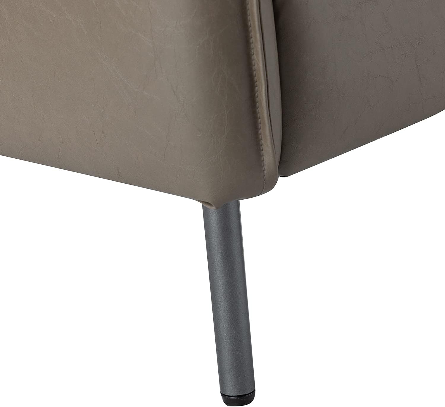 Grey Faux Leather Armchair with Moveable Cushion J785931