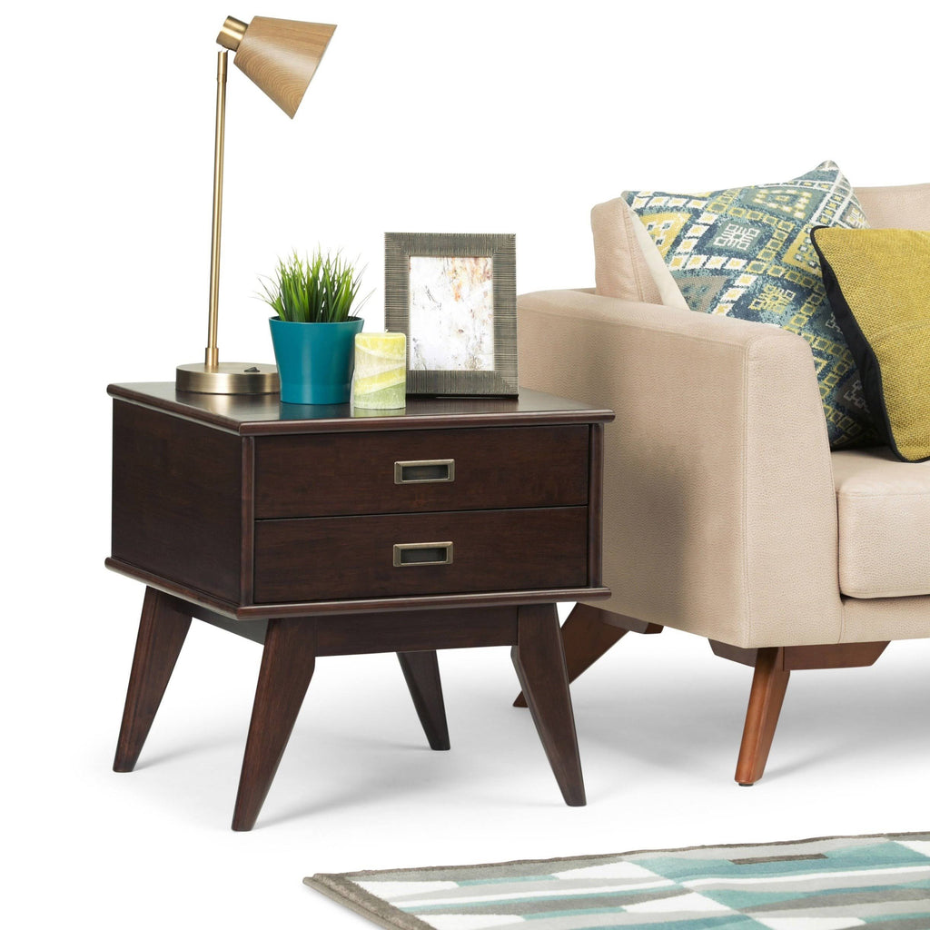 Walnut Brown Mid-Century Side Table Q791