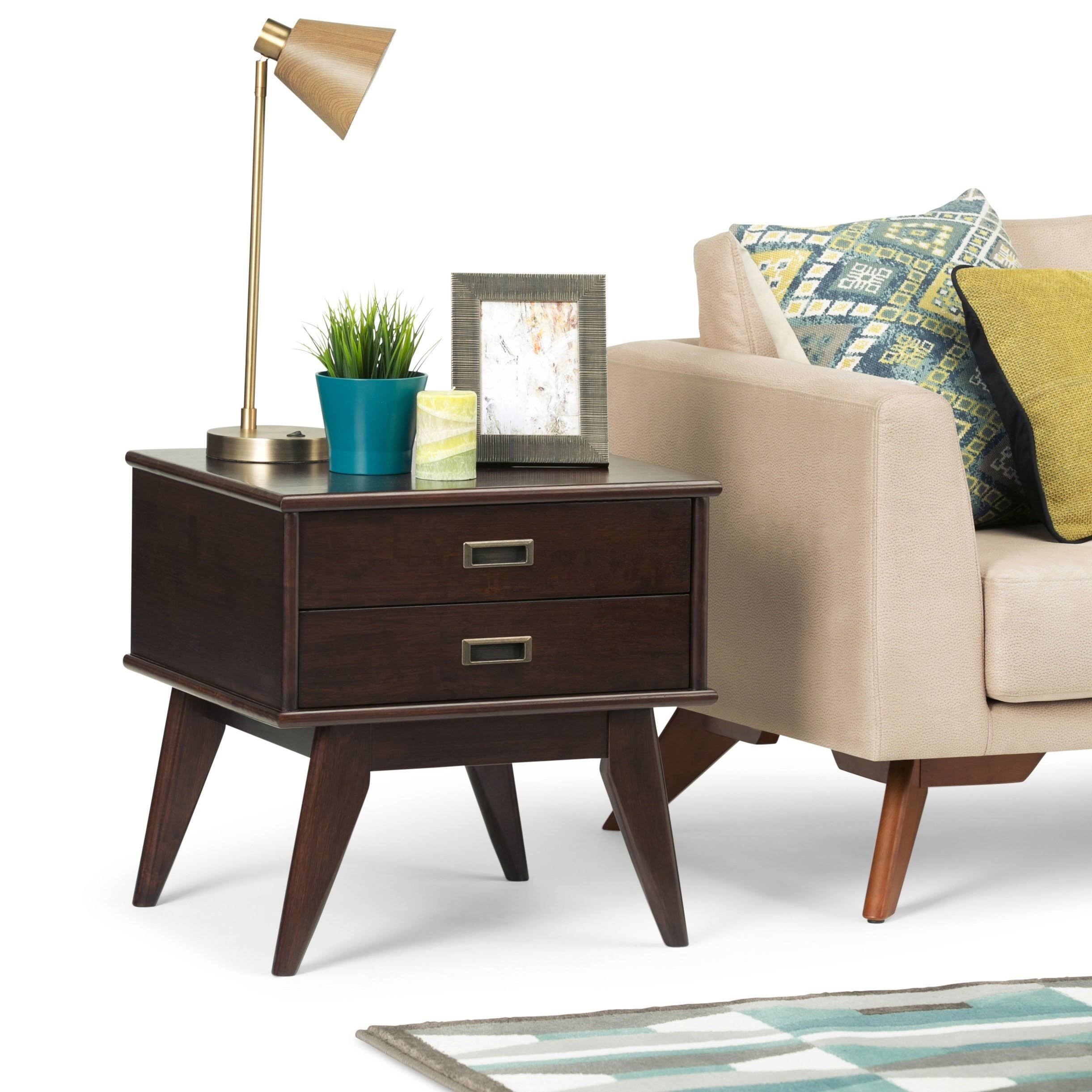 Walnut Brown Mid-Century Side Table Q791
