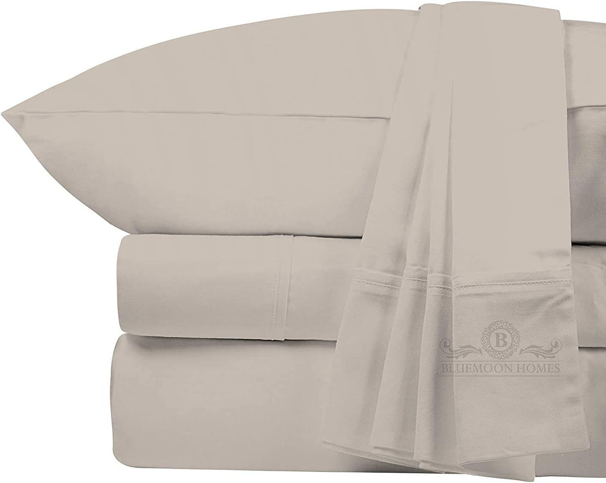 White 4-Piece Cal King Cotton Sheet Set H347