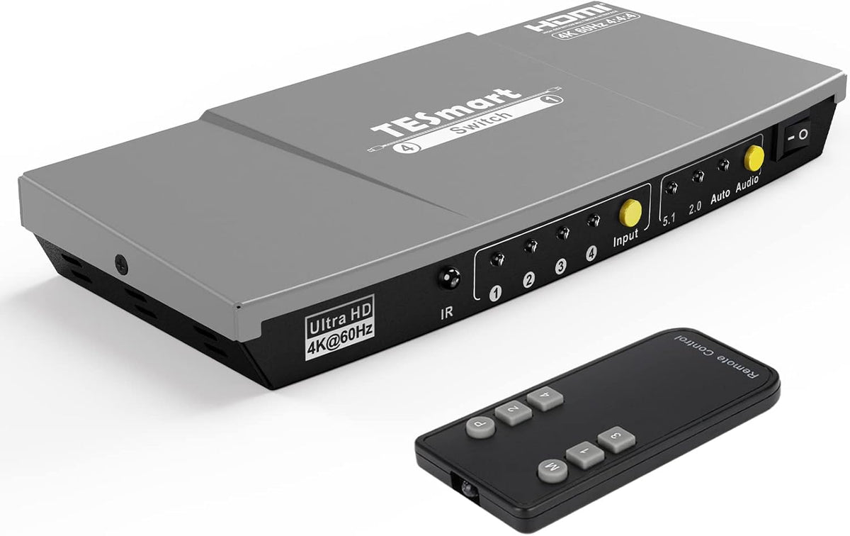 4 Port HDMI Switch 4K@60Hz, Optical Audio Out, Pack of 2 W767182