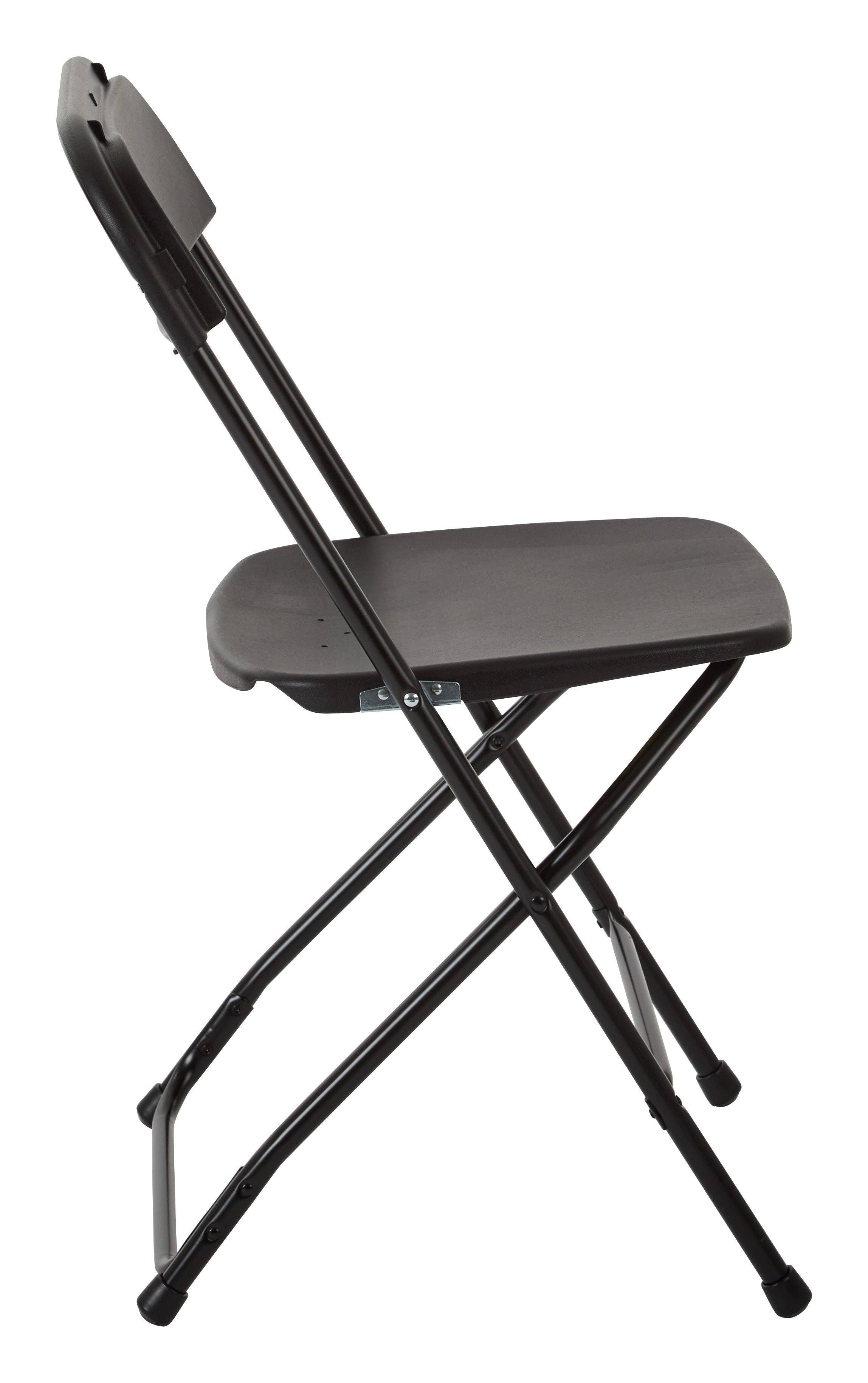 Black Plastic Folding Chair Pack of 4 Y884914