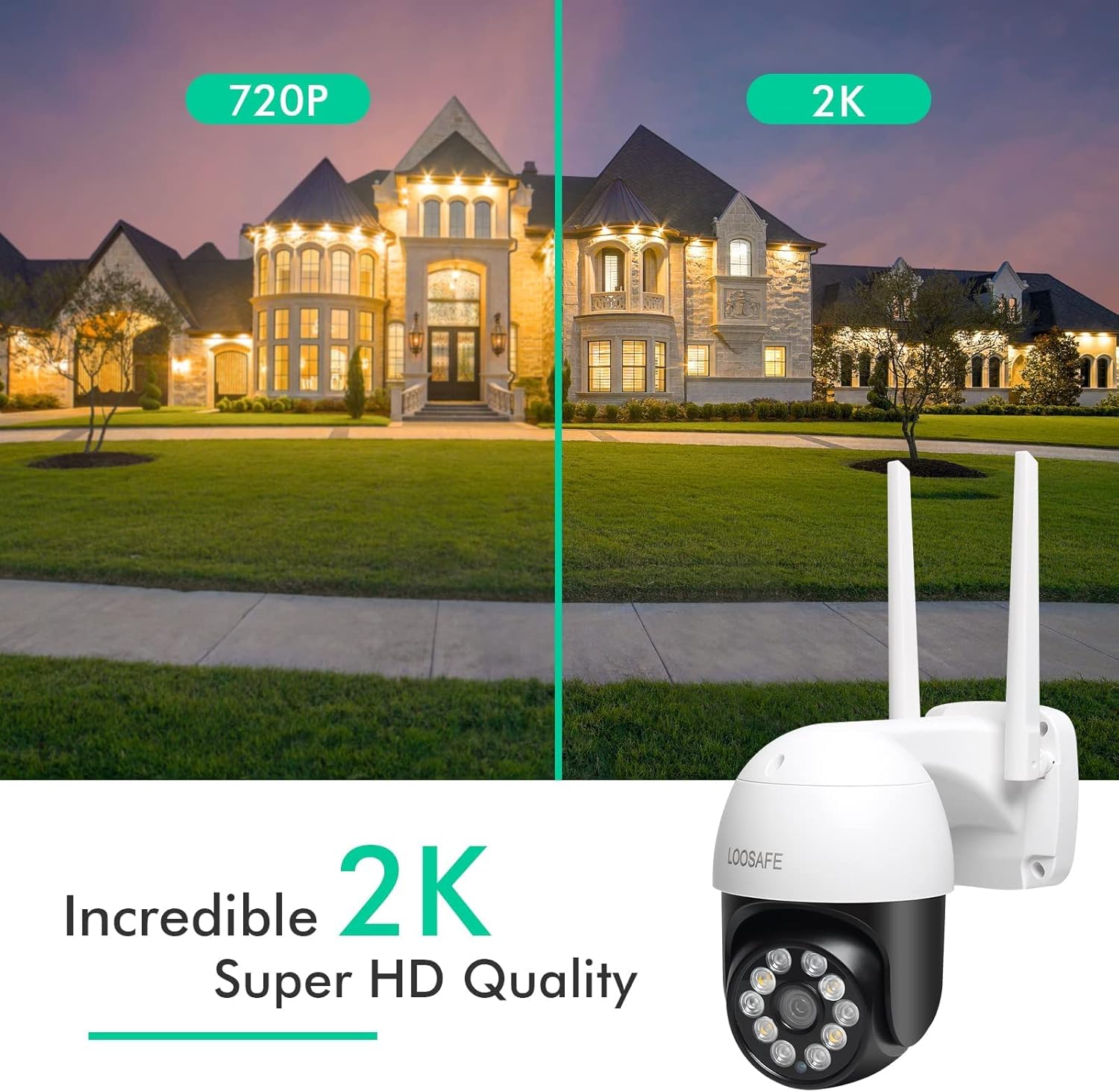 4MP PTZ Wireless Security Camera Outdoor with Spotlights M1441