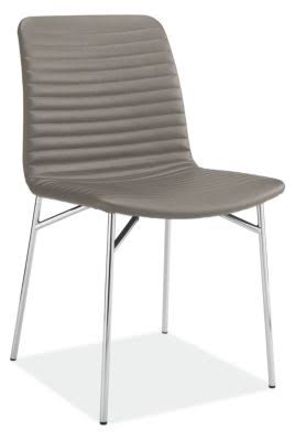 Modern Cato Side Chair in Grey with Chrome Frame N3655