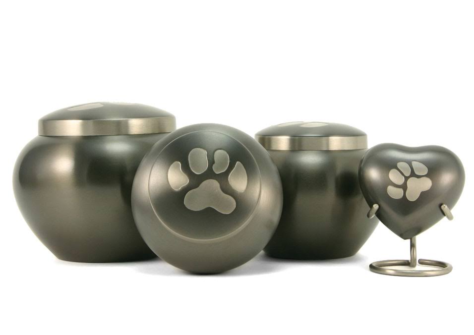 Slate Pewter Paw Print Pet Cremation Urn F73291