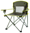 Gray Mesh Quad Folding Camping Chair with Cup Holders X9026