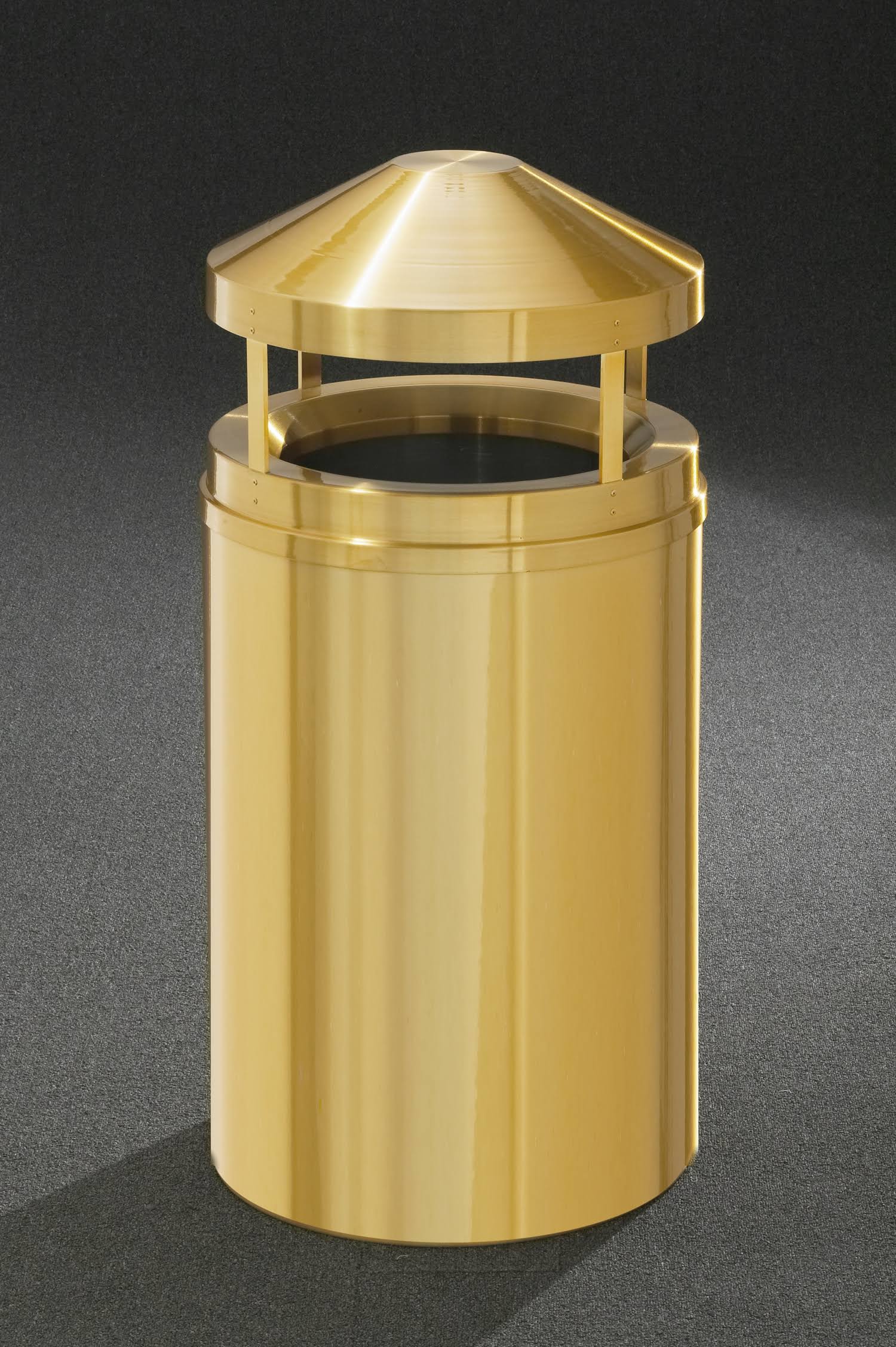 Brass Waste Receptacle with Plastic Liner S350