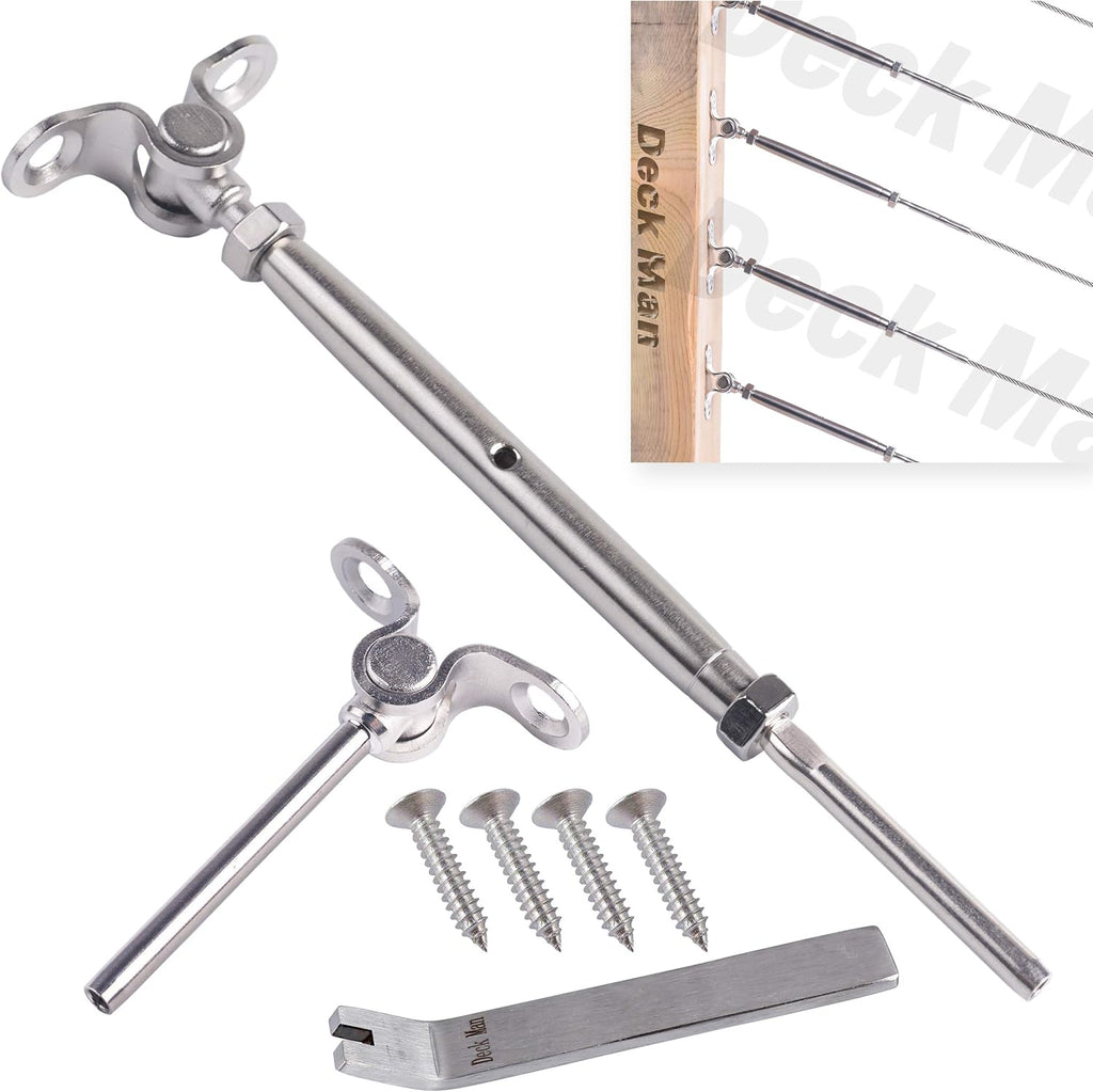 T316 Stainless Steel Adjustable Angle 1/8 Cable Railing Kit Hardware 10 Pack F548873
