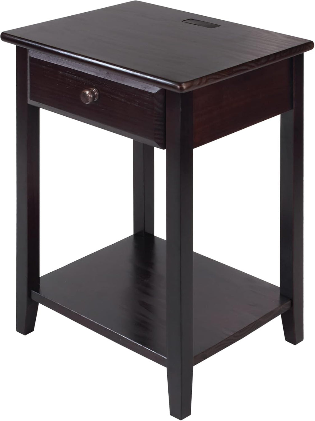 White Night Stand with USB Port V7661
