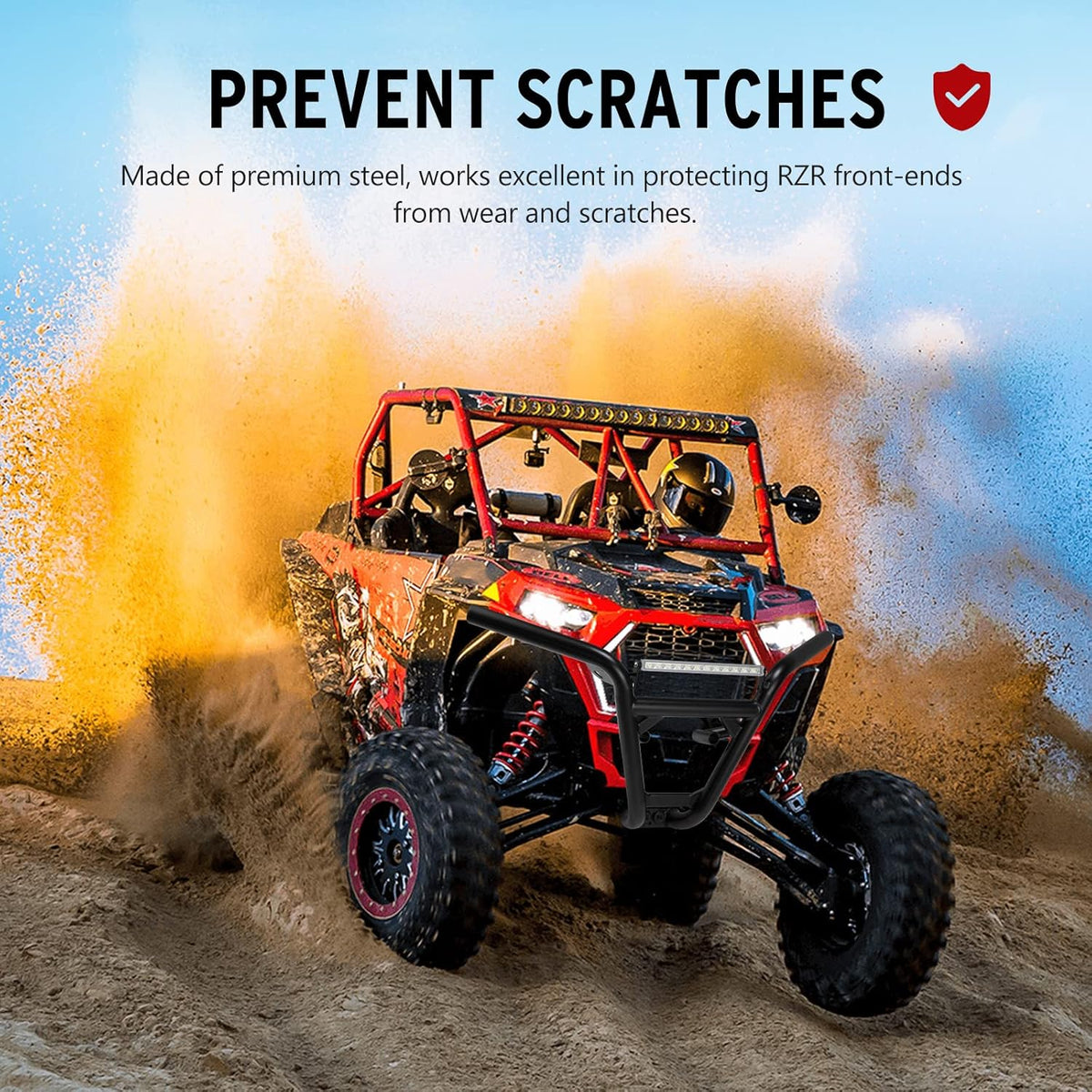 Heavy-duty Steel Tube Front Bumper for Polaris RZR XP1000 2014-2021 O389