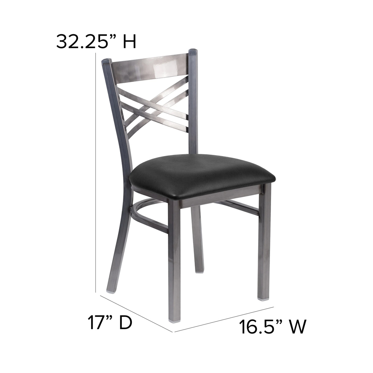 Black Vinyl Seat Metal Restaurant Chair A36643
