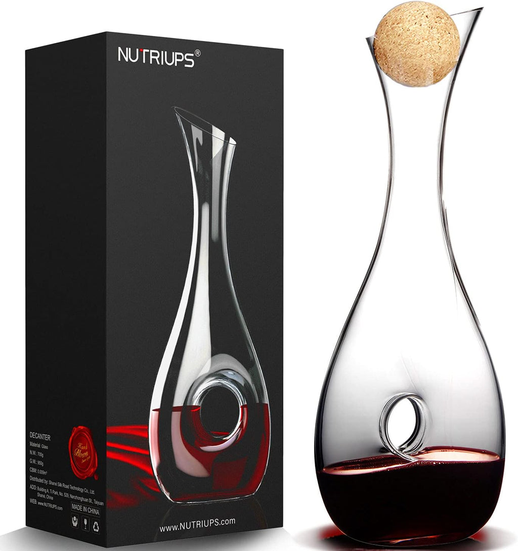 Wine Decanter with Stopper, Hand Blown, Pack of 2 S14391