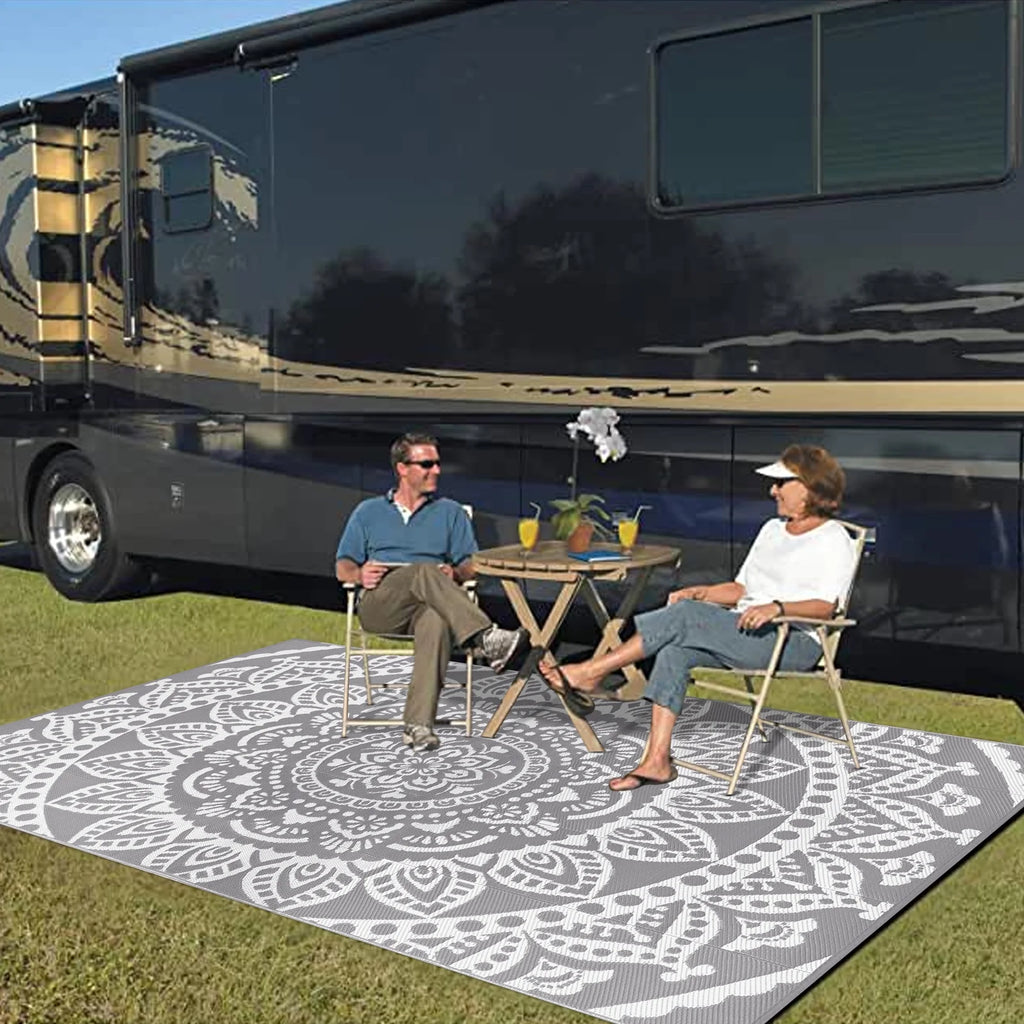 6'x 9' Reversible Outdoor Plastic Straw Camping Rug N1075