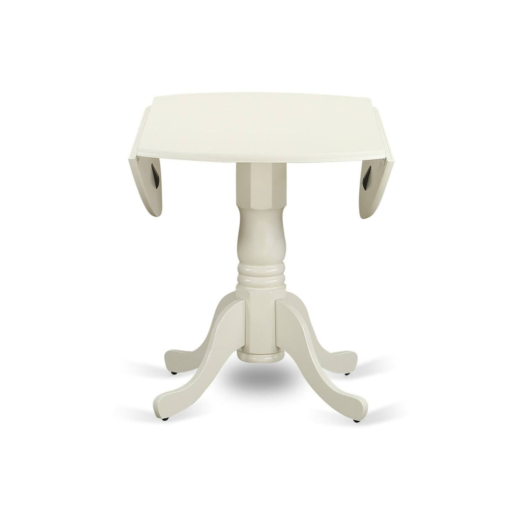 3PC Round Table with Two 9-Inch Drop Leaves and 2 Panel Back Chairs Y572