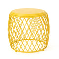 Matte Yellow Lattice Iron Side Table E929020