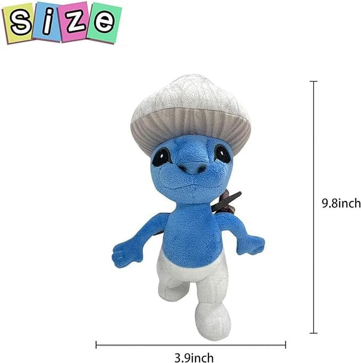 Blue Mushroom Cat Plush Toy 10'' Stuffed Animal Plushie Doll F5894