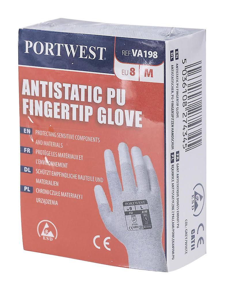 Antistatic PU Fingertip Glove Grey N48738