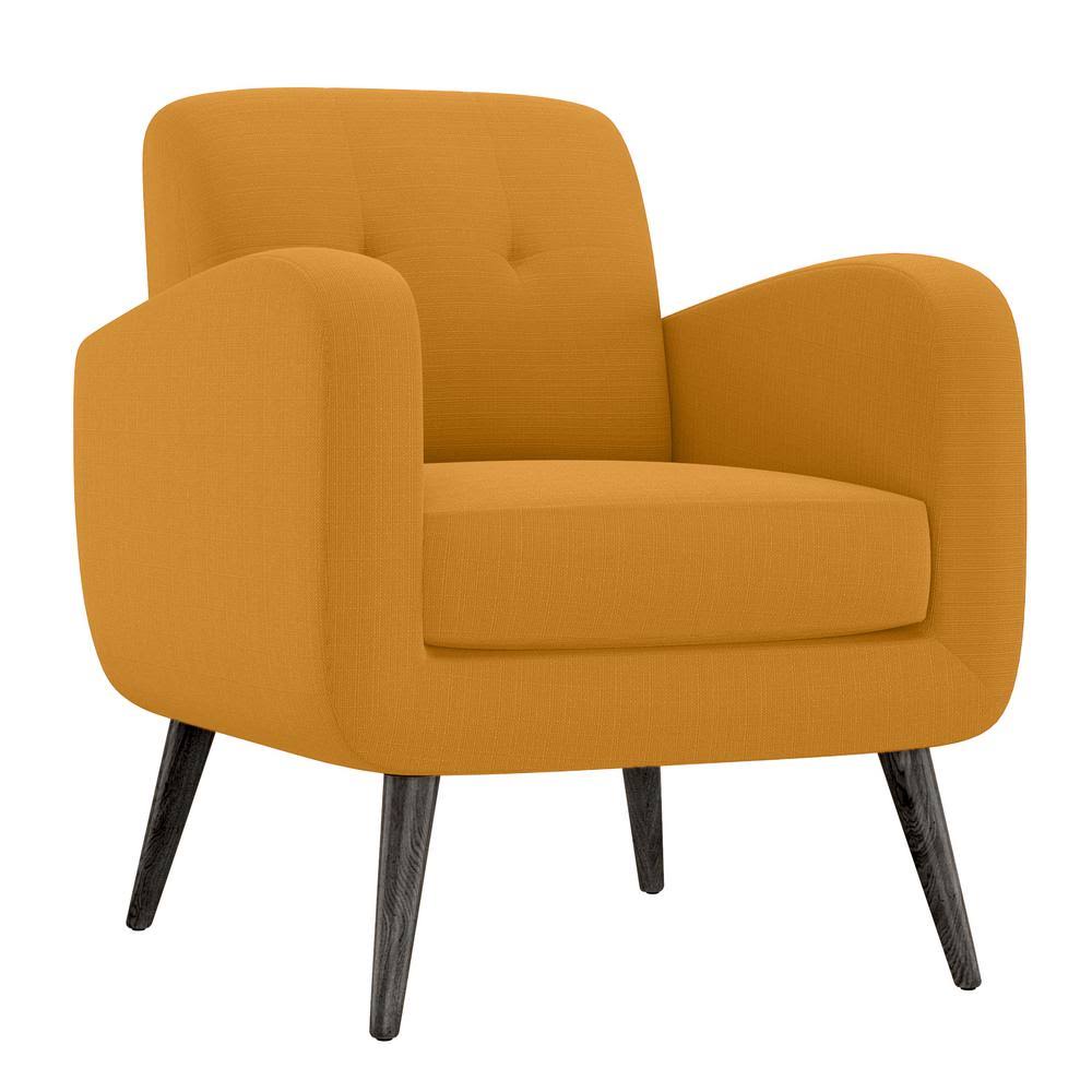 Mustard Yellow Lace Tufted Arm Chair X5374