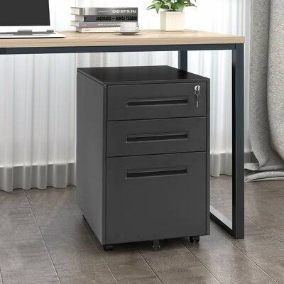 Black 3-Drawer Vertical Filing Cabinet F2663