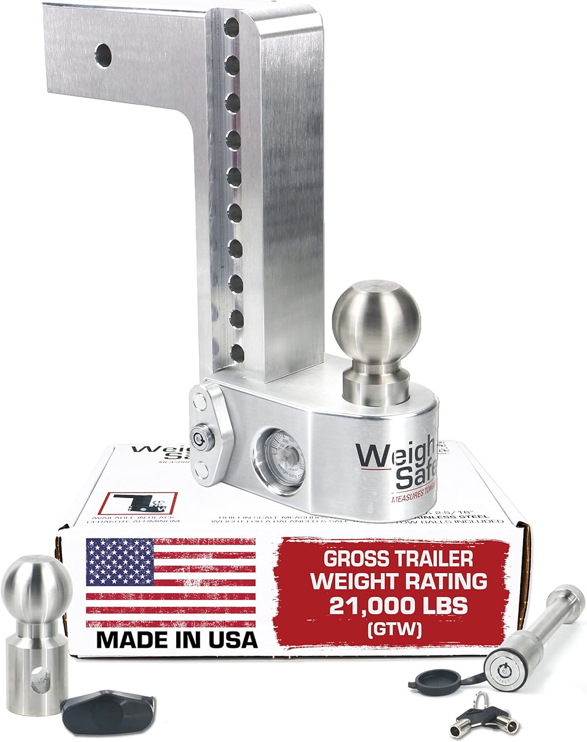 Aluminum Adjustable 6" Drop, Stainless Steel Ball, 3" Receiver Z366
