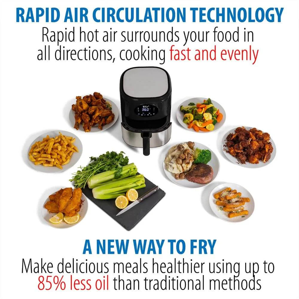 3.7QT Digital Air Fryer Bundle with 12-Piece Knife Set C56546