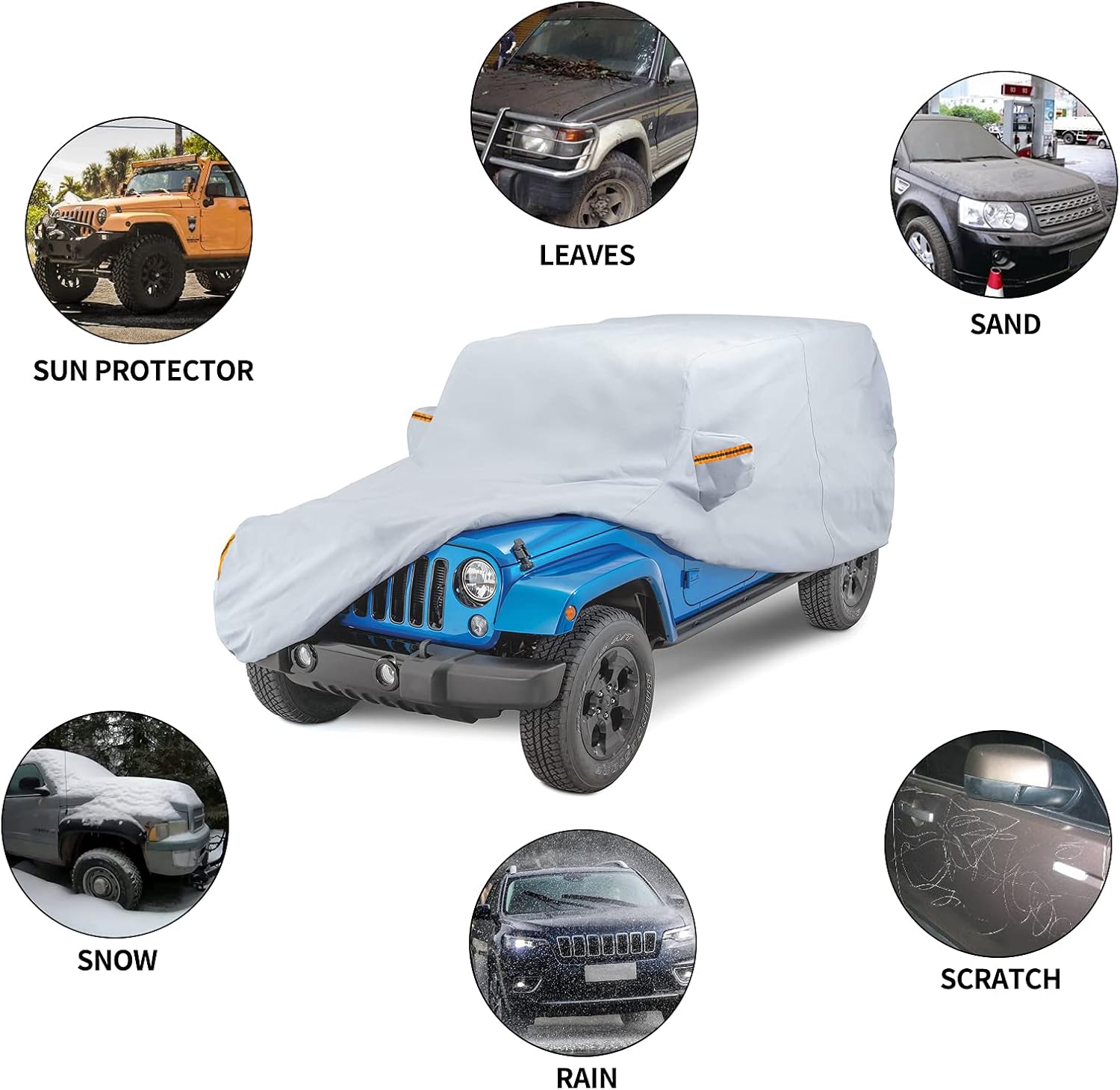 Waterproof Car Cover for Jeep Wrangler JK J48558