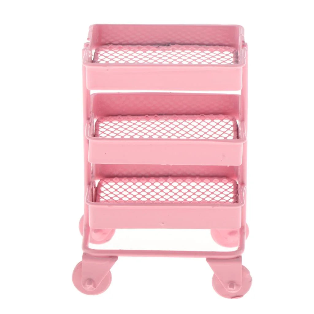 Mini 3 Tier Storage Shelf Dollhouse Decor Accessory K981